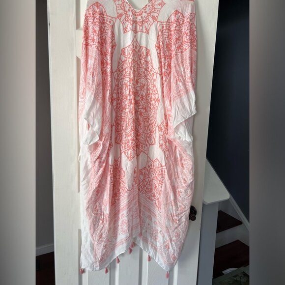 Altard State Boho Kimono Cardigan Open Front Cover Up Pink White Mandala Sz M/L - Picture 4 of 5